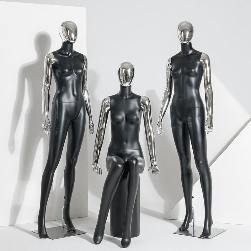 Professional Female Mannequin M383-CHR-FB Main View