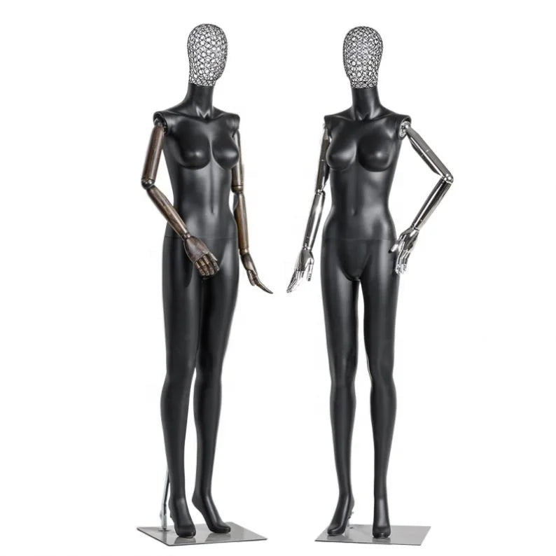 Luxury Matte Black Female Mannequin Profile