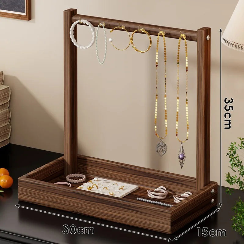 Solid Wood Necklace Holder Main
