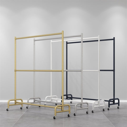 Double-layer Adjustable Clothing Rack 4-color Lineup