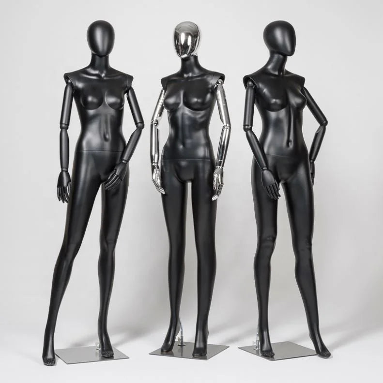 Luxury Matte Black Female Mannequin Detail View