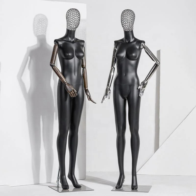 Luxury Matte Black Female Mannequin Front View