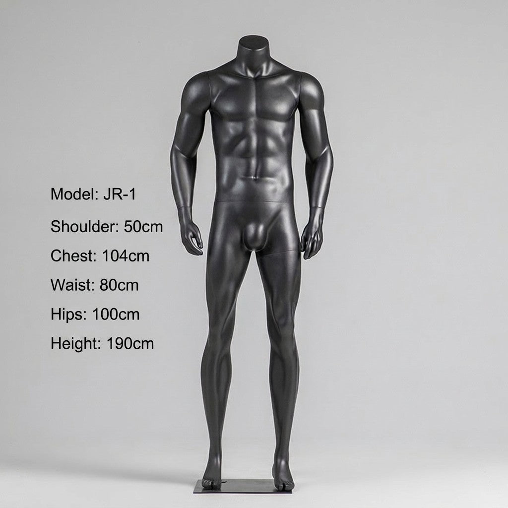 Premium Matte Gray/Black Athletic Mannequins Full Body and Torso Display for Sports Apparel