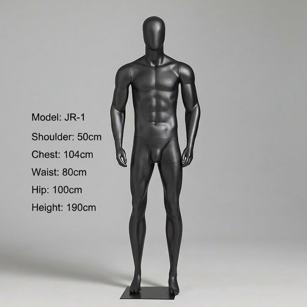 Premium Matte Gray/Black Athletic Mannequins Full Body and Torso Display for Sports Apparel