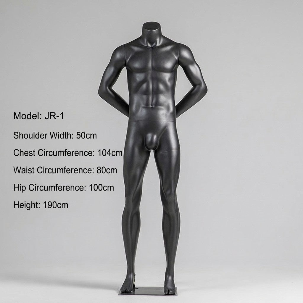 Premium Matte Gray/Black Athletic Mannequins Full Body and Torso Display for Sports Apparel