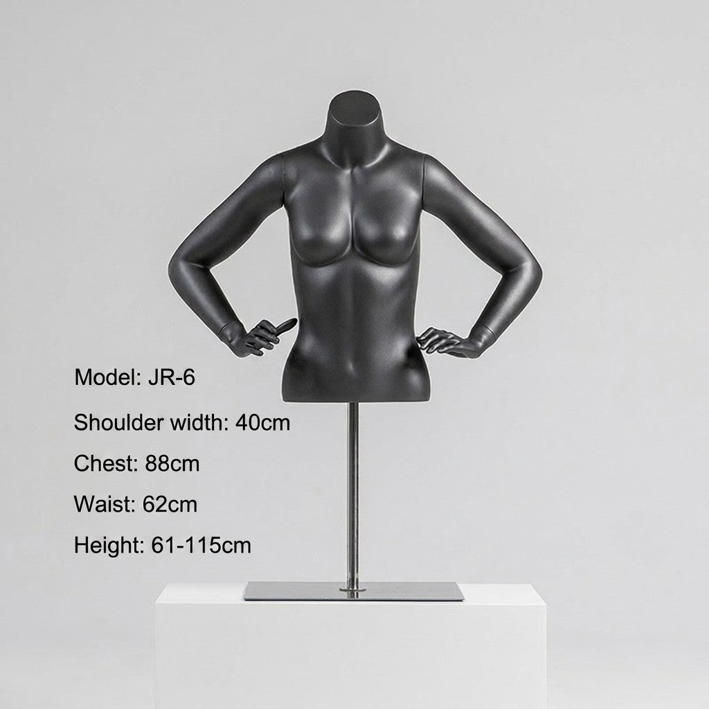Premium Matte Gray/Black Athletic Mannequins Full Body and Torso Display for Sports Apparel
