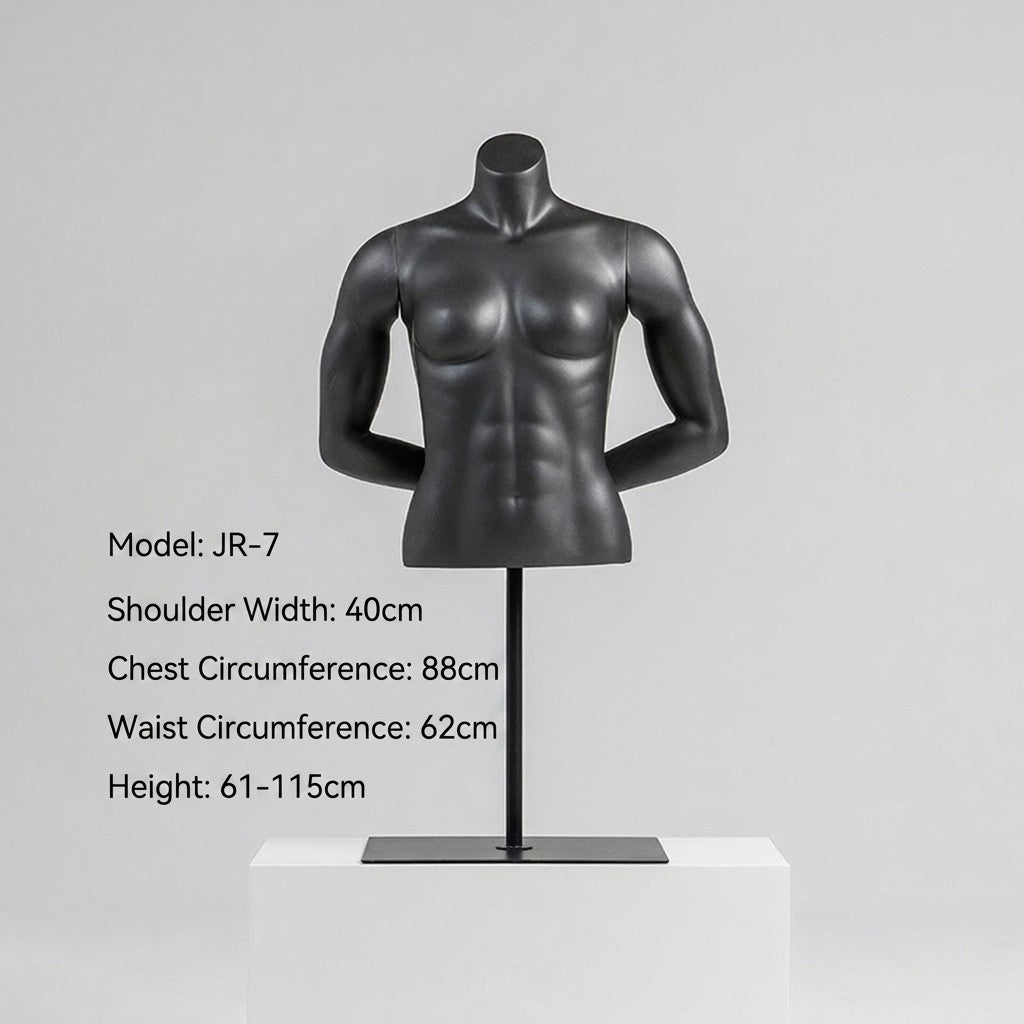 Premium Matte Gray/Black Athletic Mannequins Full Body and Torso Display for Sports Apparel