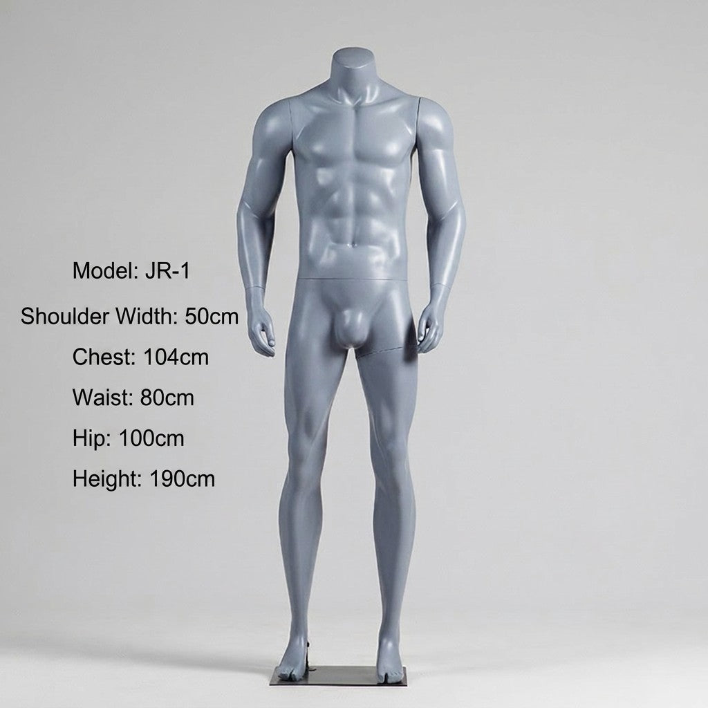 Premium Matte Gray/Black Athletic Mannequins Full Body and Torso Display for Sports Apparel