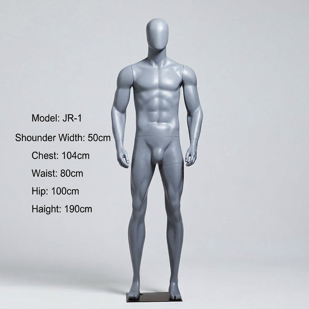 Premium Matte Gray/Black Athletic Mannequins Full Body and Torso Display for Sports Apparel