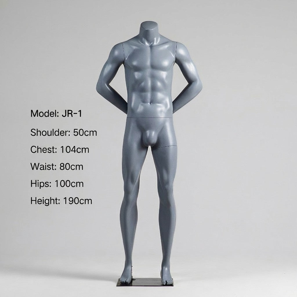 Premium Matte Gray/Black Athletic Mannequins Full Body and Torso Display for Sports Apparel