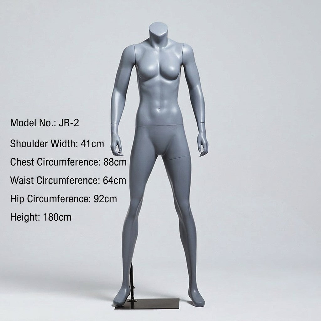 Premium Matte Gray/Black Athletic Mannequins Full Body and Torso Display for Sports Apparel