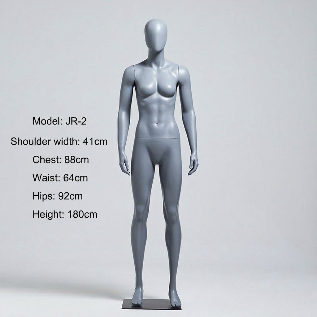 Premium Matte Gray/Black Athletic Mannequins Full Body and Torso Display for Sports Apparel