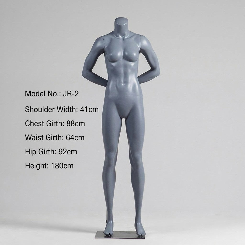 Premium Matte Gray/Black Athletic Mannequins Full Body and Torso Display for Sports Apparel