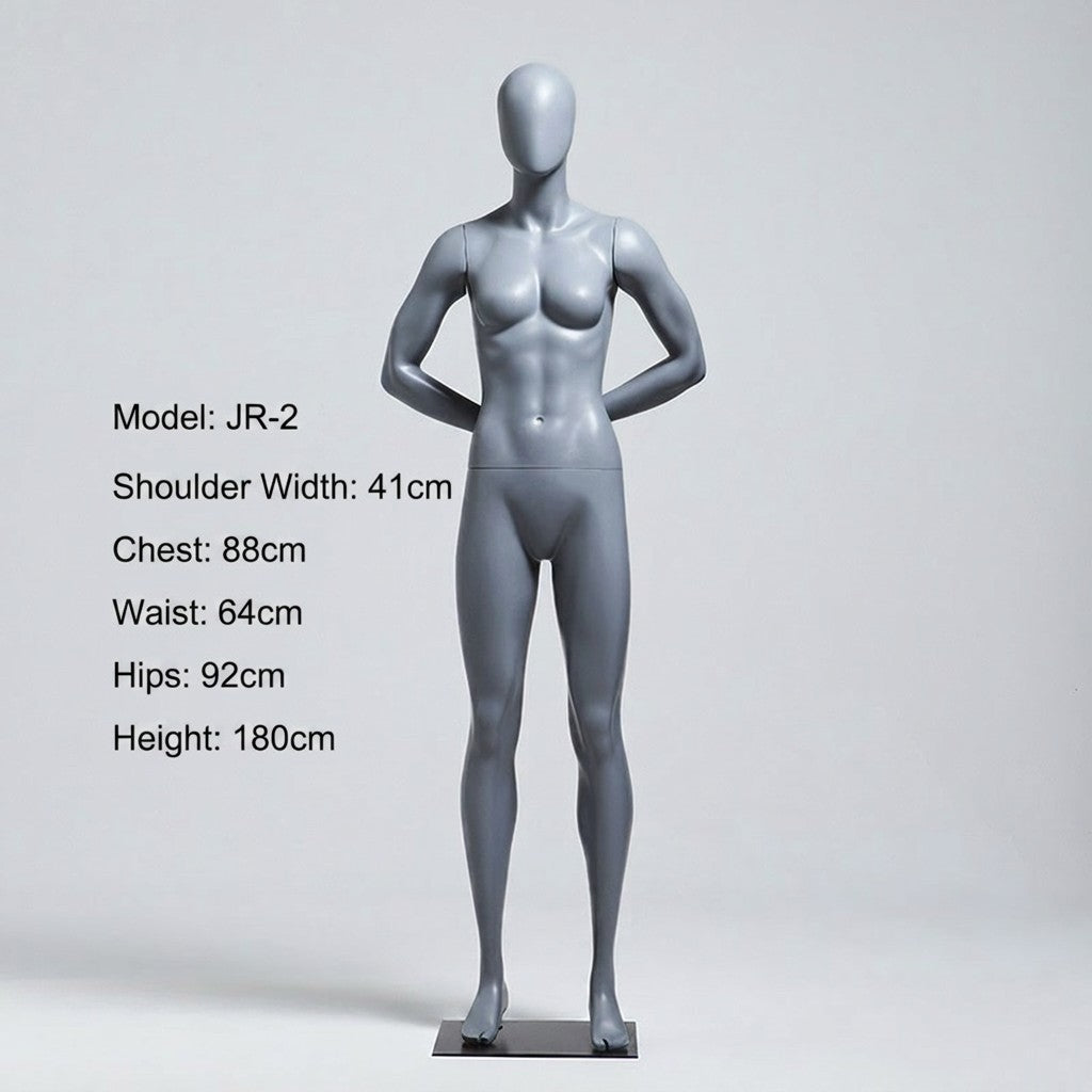 Premium Matte Gray/Black Athletic Mannequins Full Body and Torso Display for Sports Apparel
